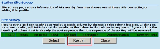 station site survey rescan
