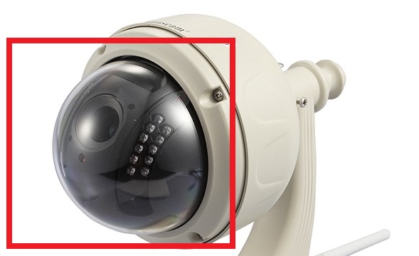 detalle donde realizar limpieza cámara ip exterior