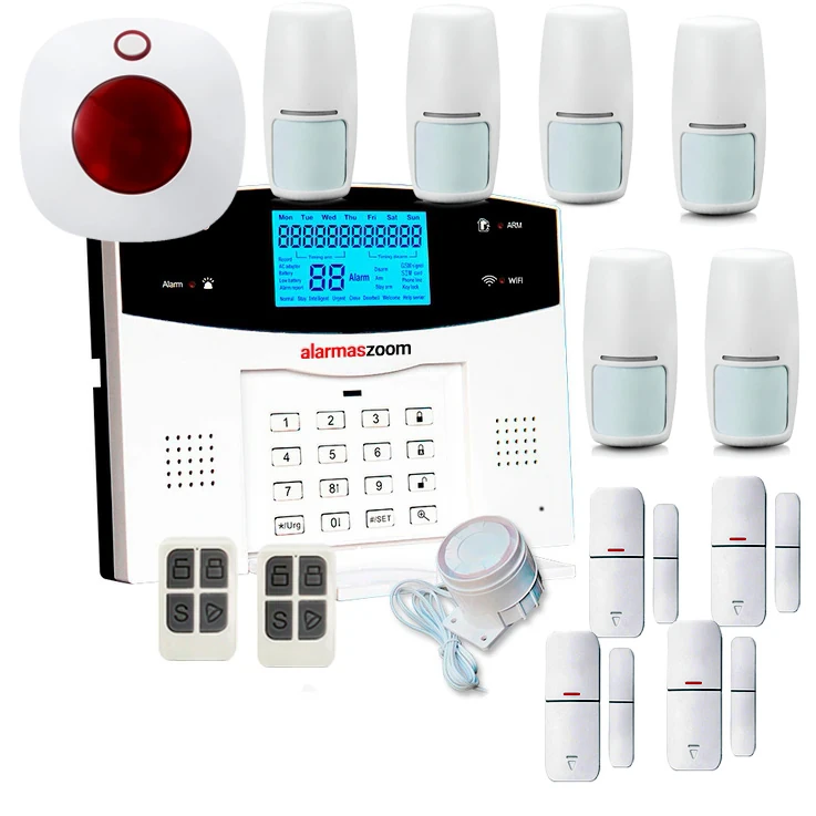 Kit Alarma Smart Life WiFi GSM linea fija sirena interior 6 PIRs AZ023 5