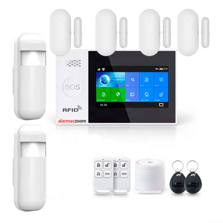 KIT de alarma WIFI+4G con pantalla tactil compatible con App TUYA