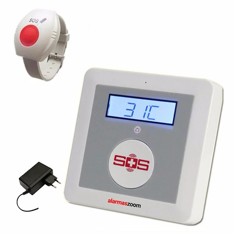 Sistema alarma GSM para personas mayores con boton de emergencia AZ041