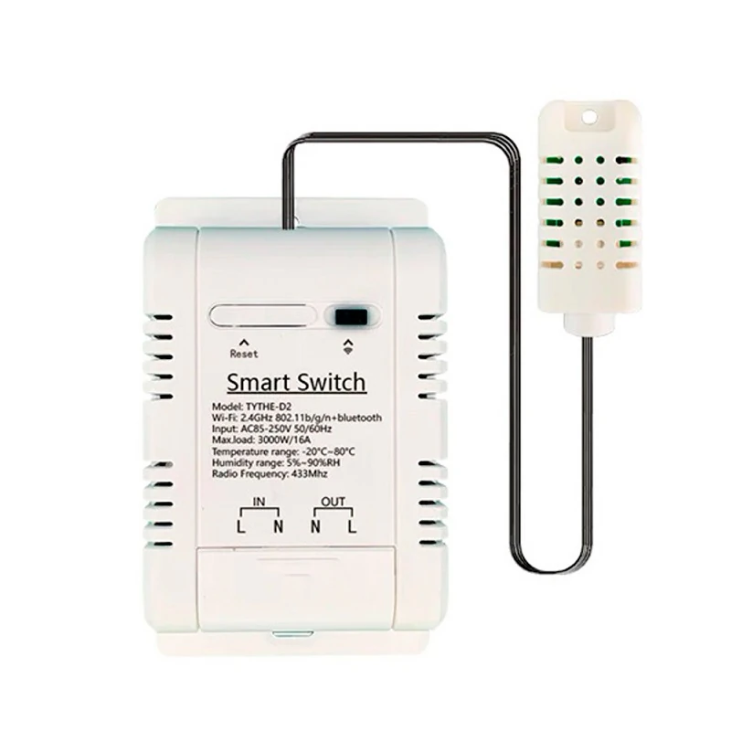 Controlador WiFi 16A 3000W control consumo RF Tuya Smart