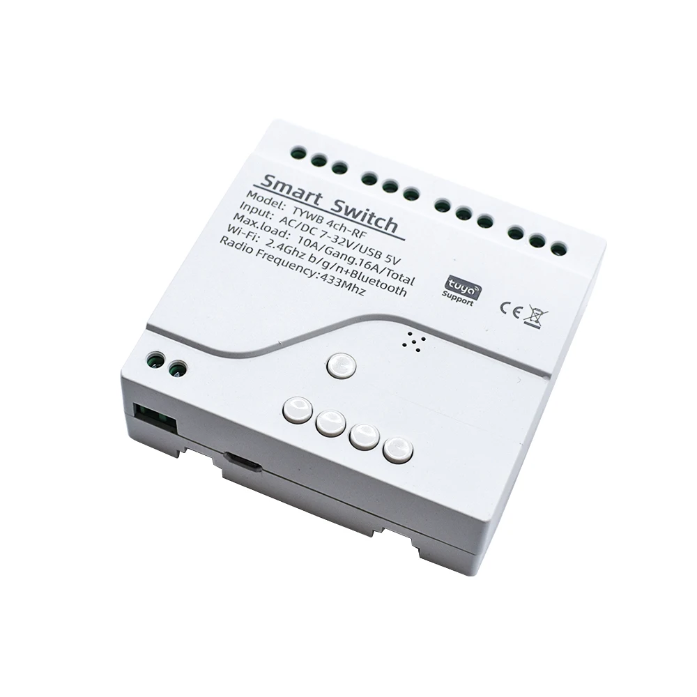 Interruptor inteligente WiFi Tuya Smart 4 salidas RF 433Mhz