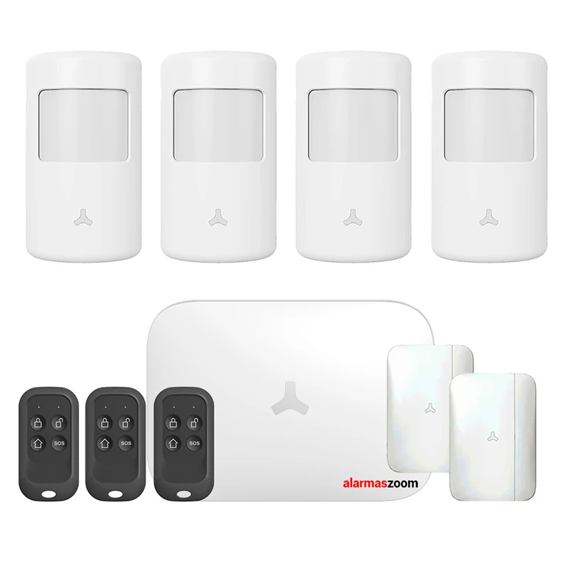 Alarma para casa WiFi GSM AZ042 4 sensores movimiento