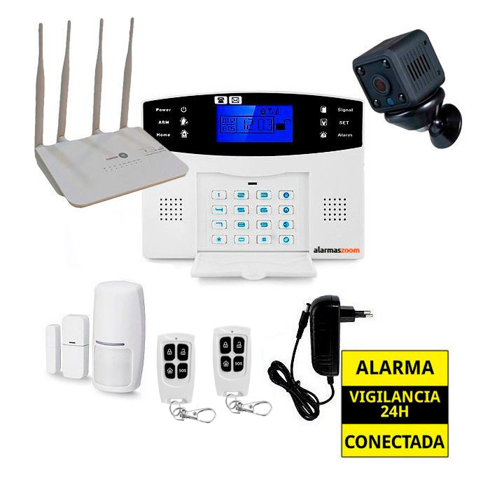 Kit de alarma anti okupas sin cuotas camara seguridad Router 4G