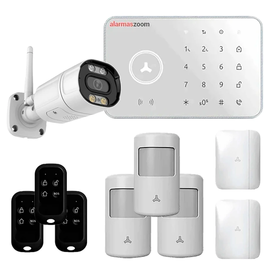 Kit alarma anti inhibidores 5 detectores con camara fija