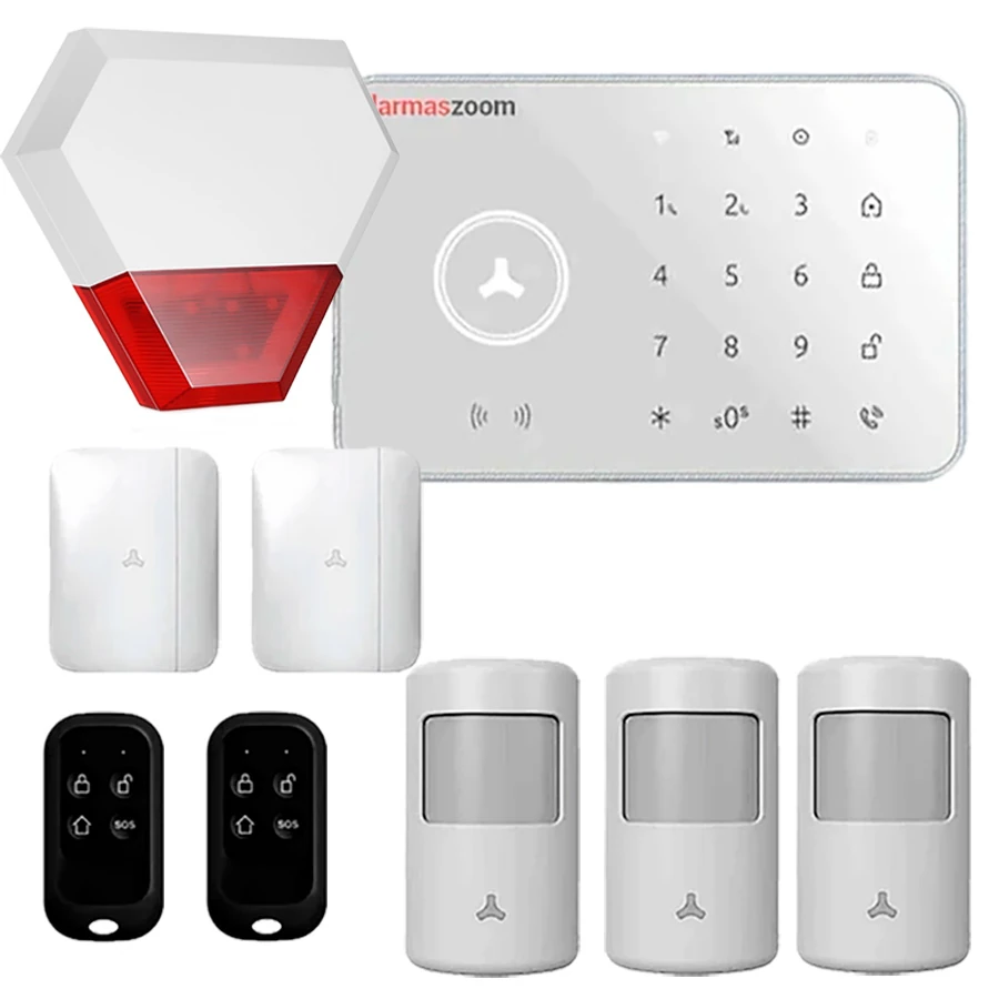 Alarma sin cuotas FHSS T3 sensores de movimiento y sirena exterior