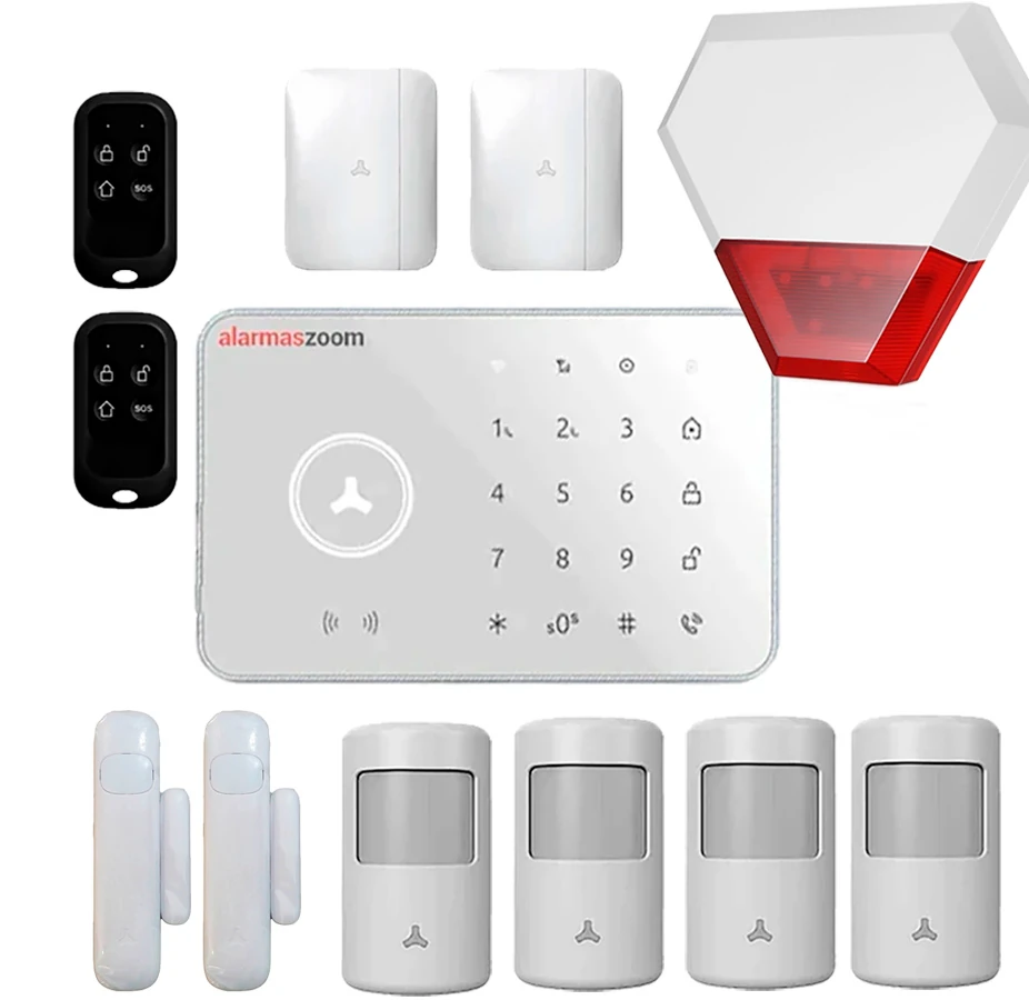 Alarma sin cuotas FHSS T3 sensores de vibracion con sirena exterior