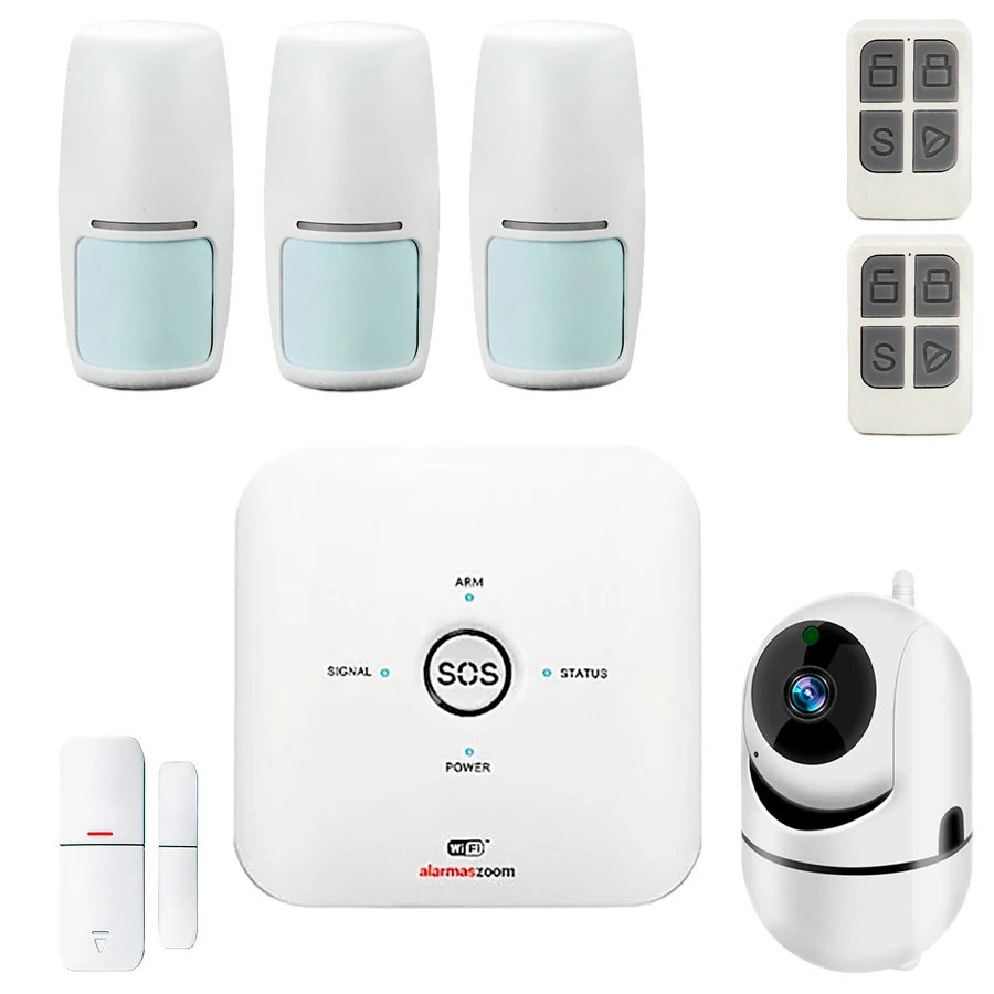Kit alarma sin cuotas camara vigilancia tres detectores AZ038