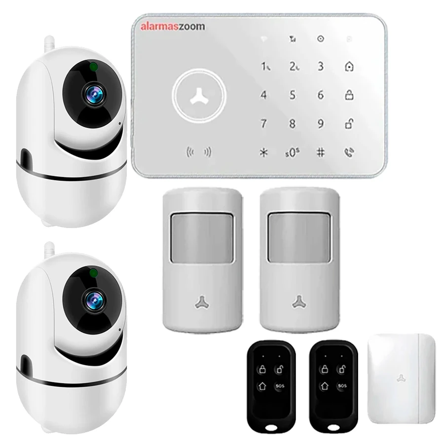 Kit de alarma sin cuotas anti inhibidores 2 camaras vigilancia