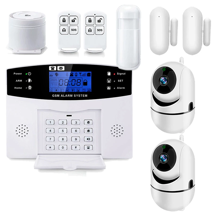 Kit de alarma sin cuotas con GSM 2 camaras de vigilancia