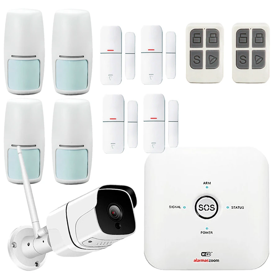 Pack alarma wifi sin cuotas camara exterior detectores interior AZ038