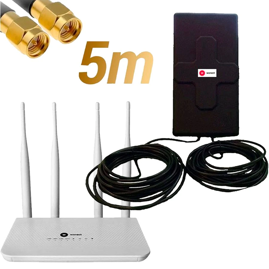 Kit antena exterior 4G 50dbi 5 metros con Router 