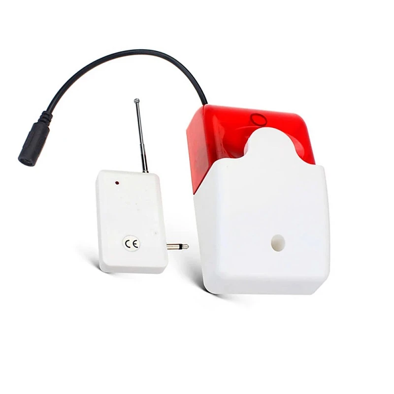 ALARMA / SIRENA INALAMBRICA SIN CABLES PARA SISTEMA GSM LUMINOSA COLOR ROJO