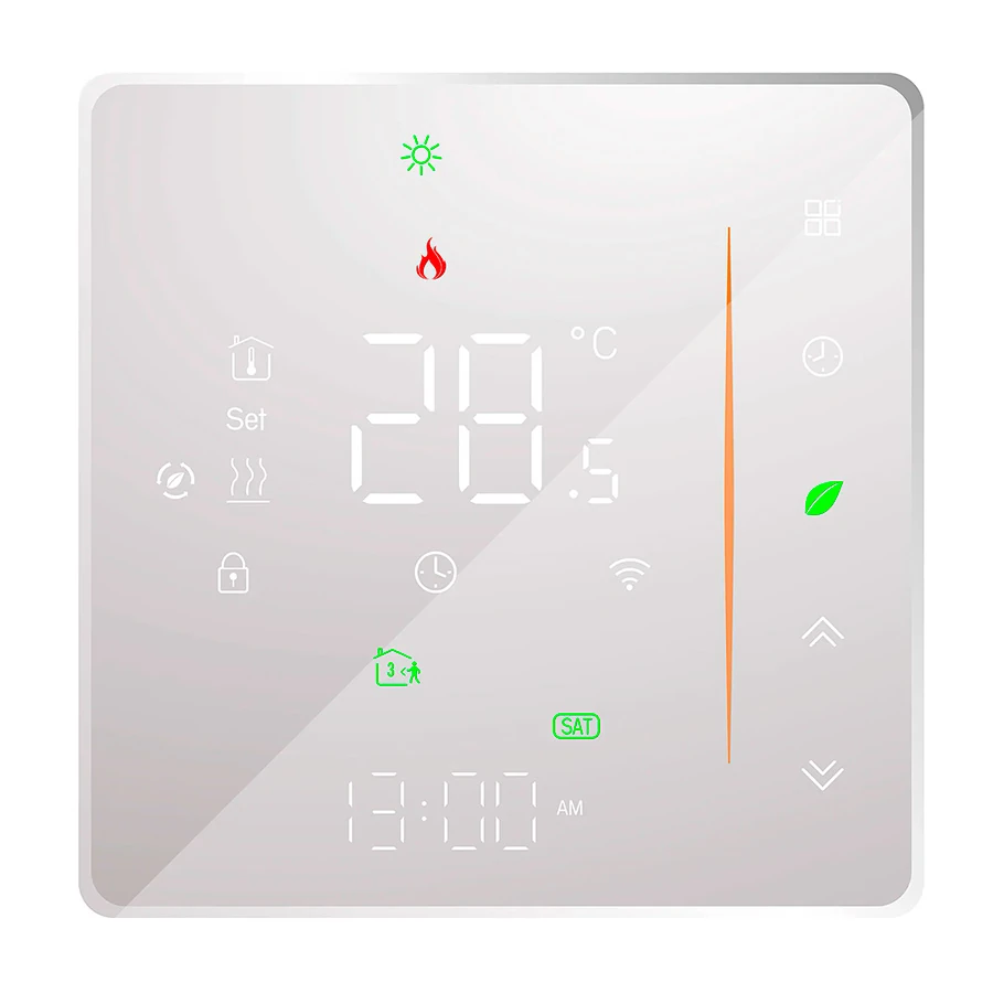 Termostato WiFi Tuya Smart suelo radiante 006 5a calentador agua Blanco