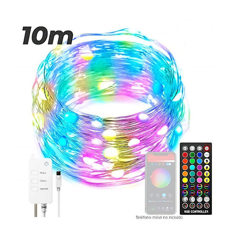 Tira LED 10M, Luces LED Habitación RGB WIFI Bluetooth Tiras LED