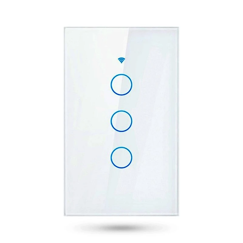 Interruptor WiFi tactil Tuya Smart 3 salidas EU WT-E3 Blanco