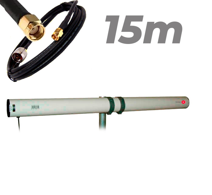 Antena WiFi Yagi Exterior 21dBi Pigtail RP SMA 15 metros Largo alcance