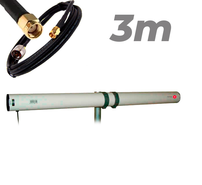 Antena WiFi Yagi Exterior 21dBi Pigtail RP SMA 3 metros Largo alcance