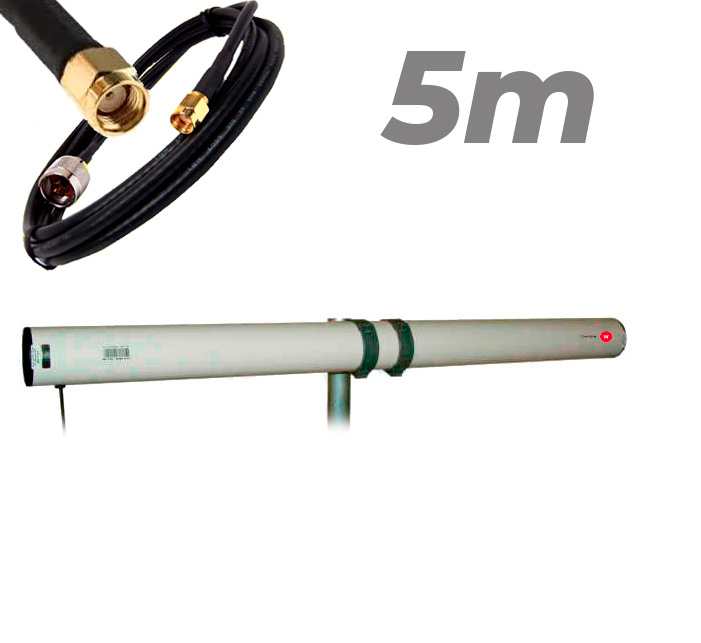 Antena WiFi Yagi Exterior 21dBi Pigtail RP SMA 5 metros Largo alcance