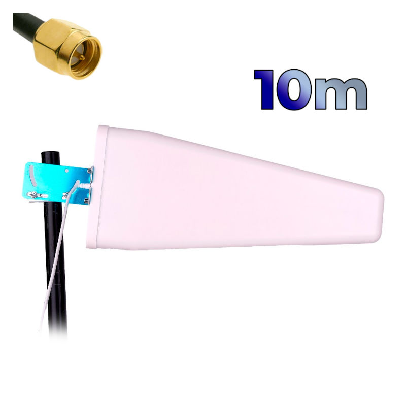 Antena 4G Wonect Yagi Log 12dBi 10 metros SMA Macho Reacondicionada