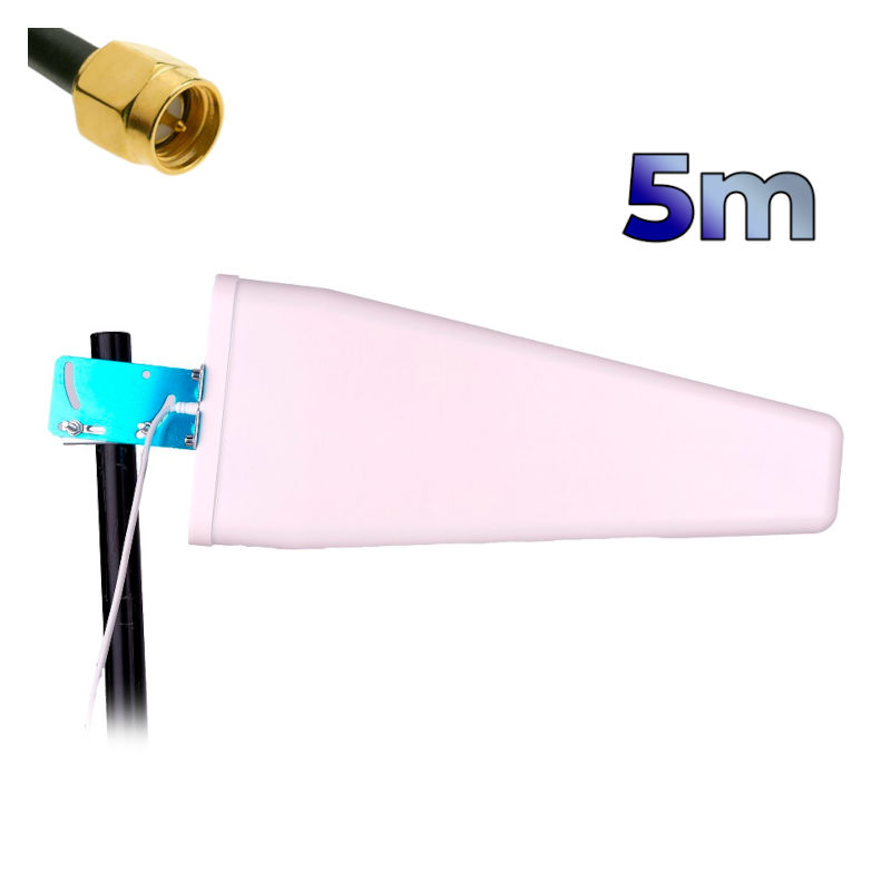 Antena 4G Wonect Yagi Log 12dBi Exterior 5m reacondicionada