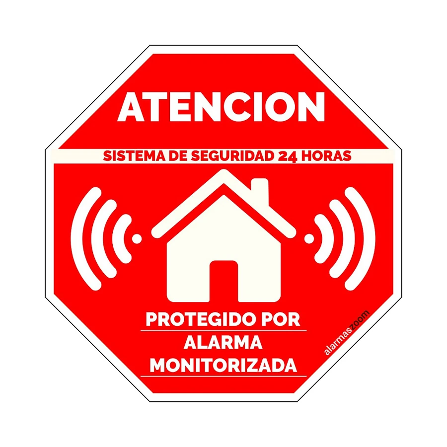 Pegatina alarma Atencion Vigilancia 24 horas