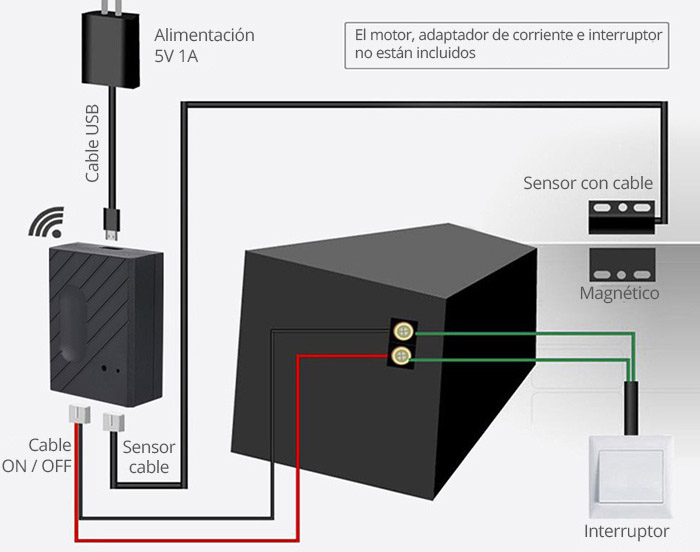 Sensor apertura puertas magnetico con cable WD101