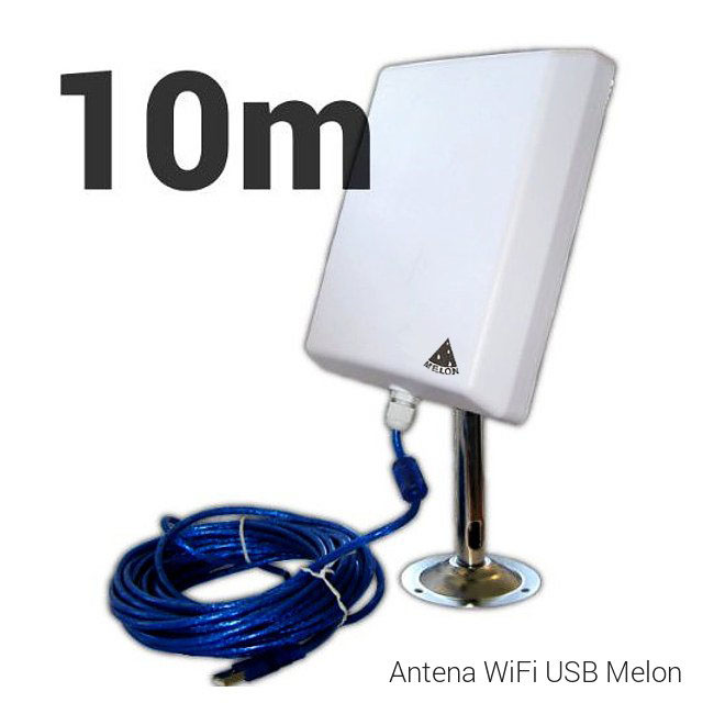 ANTENA MELON EXTERIOR PANEL PLANAR 36DBI 10m EXTERNA USB interno WF-N4000 2000MW 2w