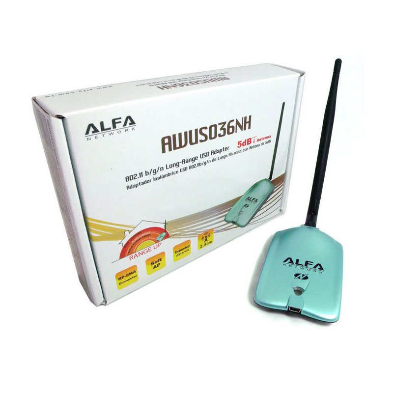 ALFA AWUS036NH Antena WiFi USB Ralink RT3070 5dBi Outlet