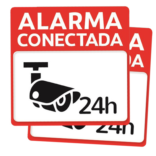 Cartel DinA6 - Alarma conectada - Vigilancia 24h