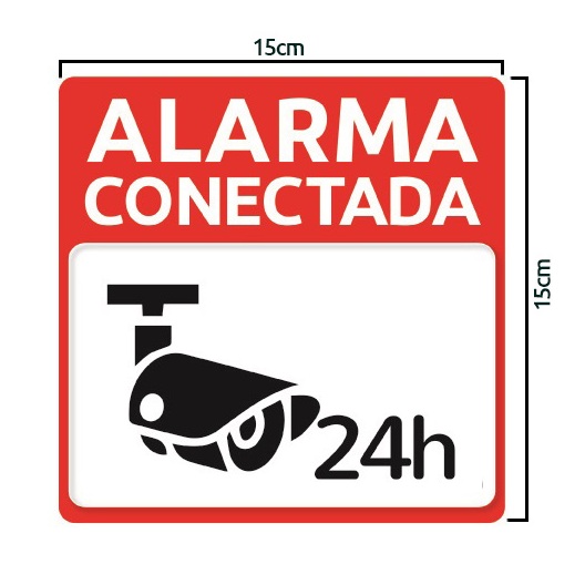 UNA PEGATINA ALARMA CONECTADA. CAMARA DE VIGILANCIA