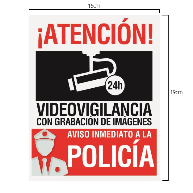 Alarmas-zoom Cartel rigido aviso policia