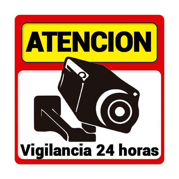 UNA PEGATINA ALARMA ATENCION VIGILANCIA 24 HORAS