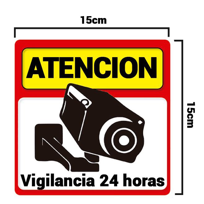 Alarmas-zoom pack 3 cartel rigido atencion vigilancia 24 horas