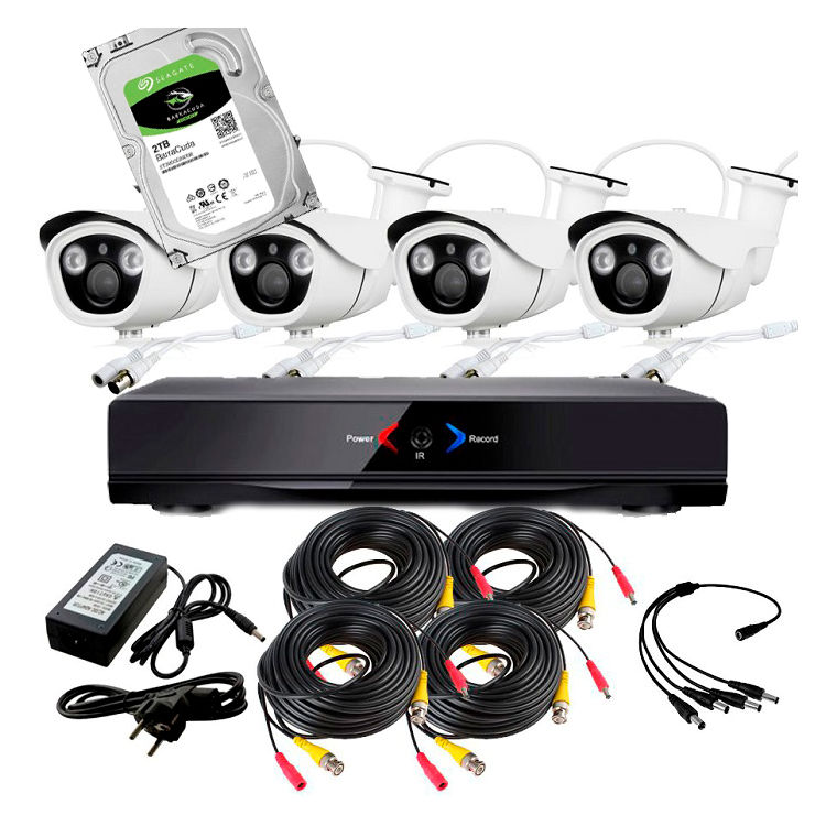 Instalación de kit de videovigilancia de 4 cámaras