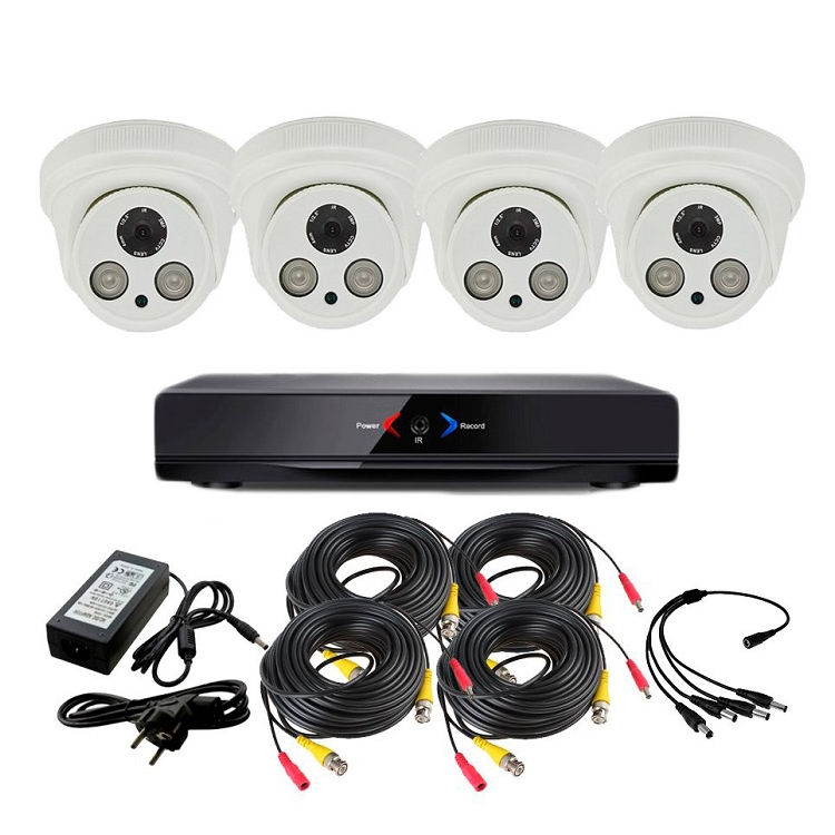 Kit Grabador CCTV con 4 camaras domo interior FULLHD