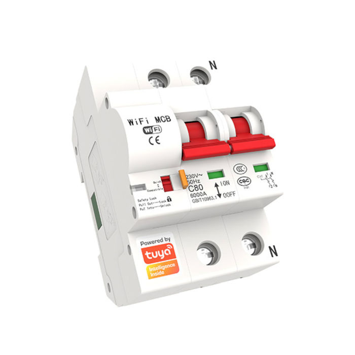 Diferencial interruptor WiFi Tuya Smart MCB Cierre circuito 2 lineas