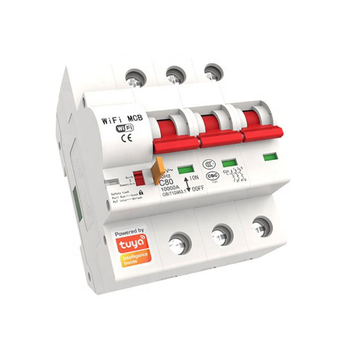 Diferencial interruptor WiFi Tuya Smart MCB Cierre circuito 3 lineas