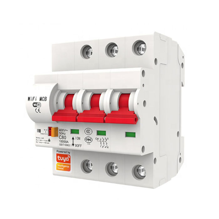 Diferencial interruptor WiFi Tuya Smart MCB Cierre circuito 3 lineas