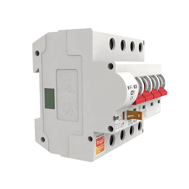 Diferencial interruptor WiFi Tuya Smart MCB Cierre circuito 4 lineas