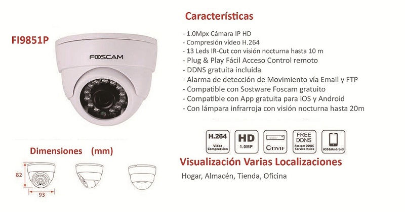 1 x cámara de seguridad inalámbrica con bombilla WiFi, vigilancia domo,  cámara de visión nocturna de doble luz, 1080P JM