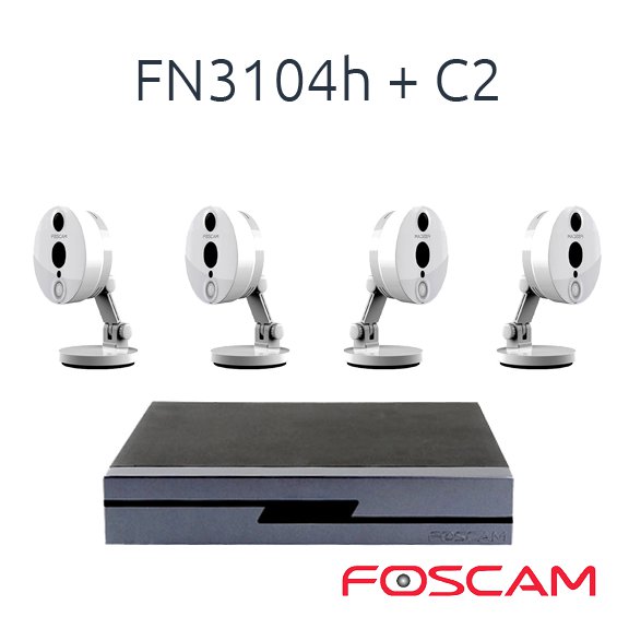 NVR FOSCAM GRABADOR FN3104H CON 4 CAMARAS C2