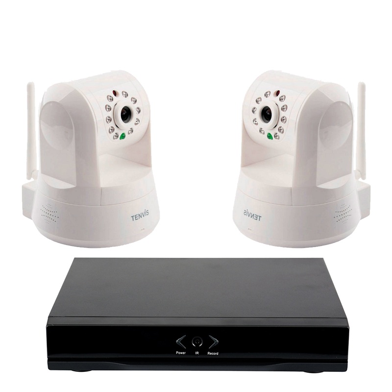 NVR HL0162 GRABADOR ONVIF 2 CAMARAS TENVIS IPROBOT3 BLANCA HD IP VIGILANCIA 