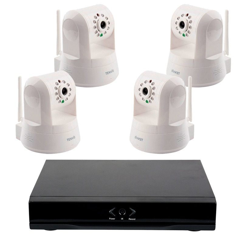 NVR HL0162 GRABADOR ONVIF 4 CAMARAS TENVIS IPROBOT3 BLANCA HD IP VIGILANCIA 