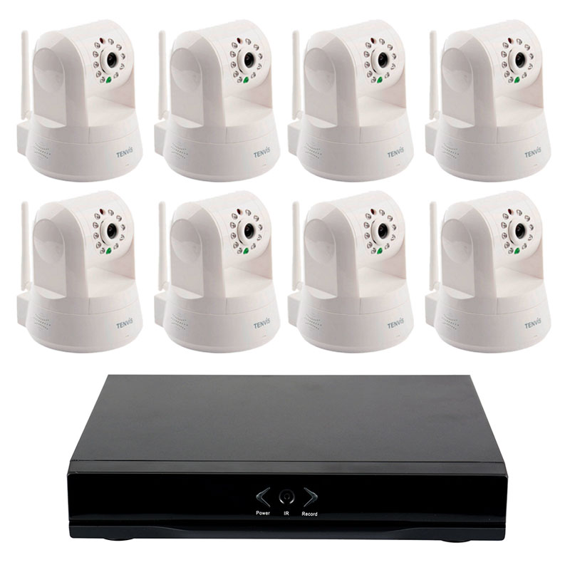 NVR HL0162 GRABADOR ONVIF 8 CAMARAS TENVIS IPROBOT3 BLANCA HD IP VIGILANCIA 