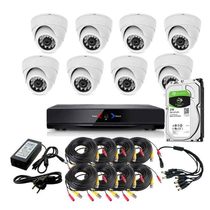 CCTV Grabador DVR AHDK013 8 Camaras vigilancia interior Disco Duro 2Tb