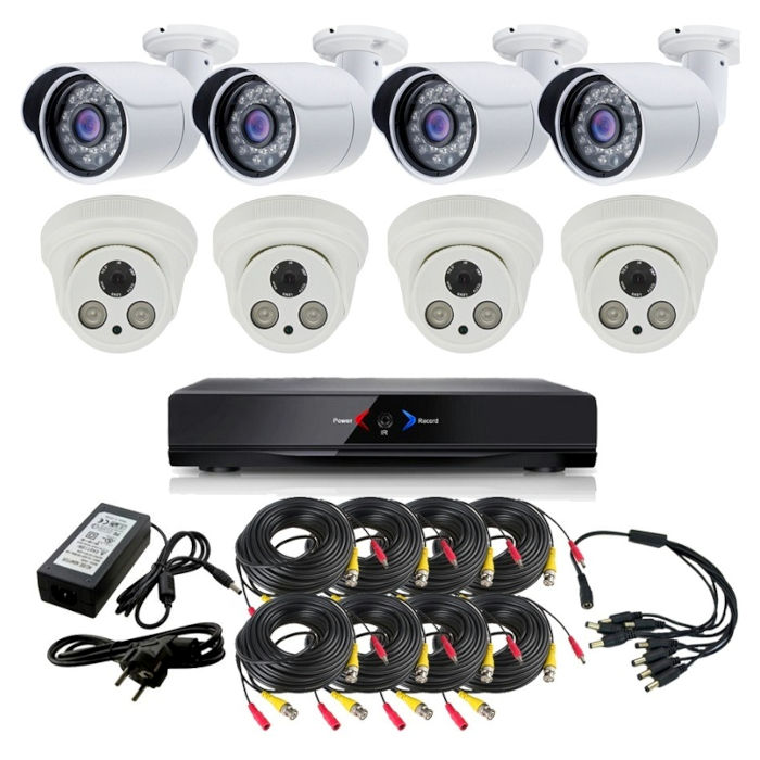 WONECT KIT 11 con DVR GRABADOR 4 camaras interior y 4 exterior