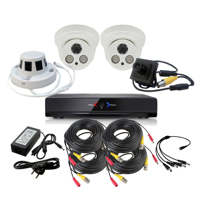 Kit Grabador CCTV con 2 camaras domo interior FULL-HD AHD309 y 2 camaras ocultas