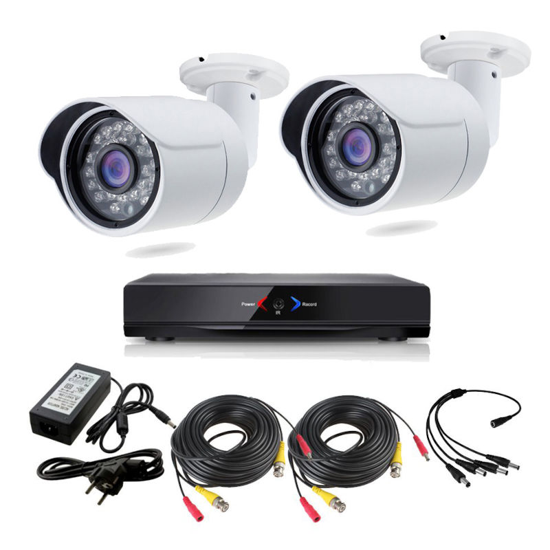 Kit Grabador CCTV con 2 camaras exterior fijas HD 720p  AHD101AL